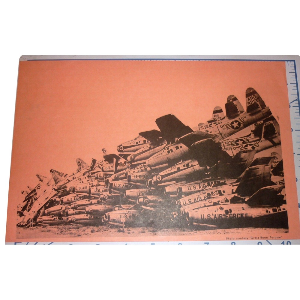 Ohio ANG F-84F Thunderstreak Jet Fighter Aircraft Boneyard Scrap Photo Print - Picture 1 of 5